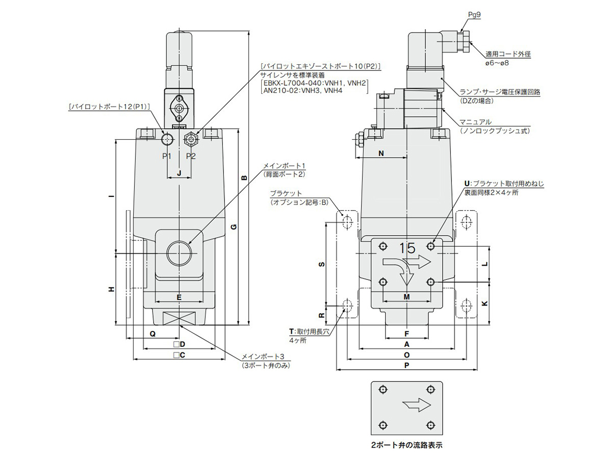 VNH Series dimensional drawing