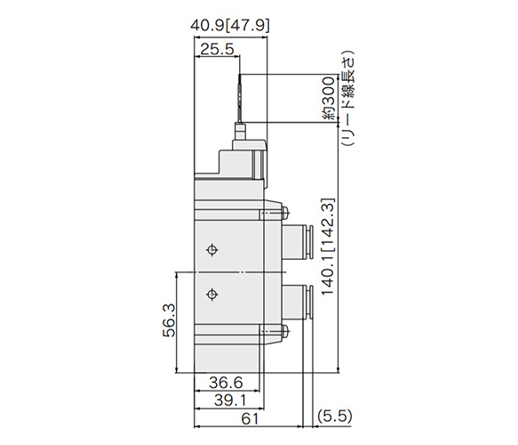 L plug connector (L): SY9120-□L□□- C8/N9/C10/N11/C12□ dimensional drawing