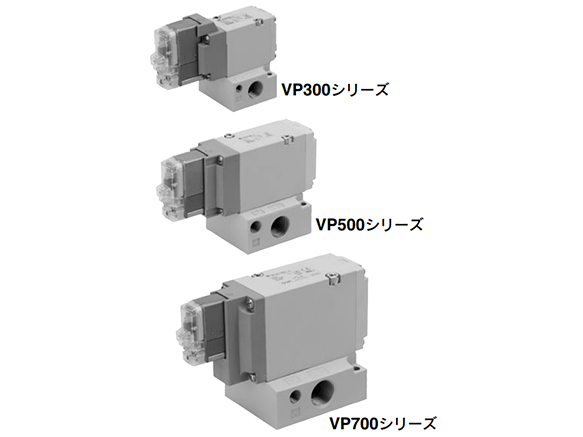 Base mounted type, single unit, VP300, VP500, VP700 Series external appearance