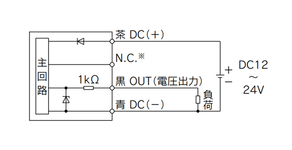 Exemple de circuit interne et de câblage du PSE57□-□