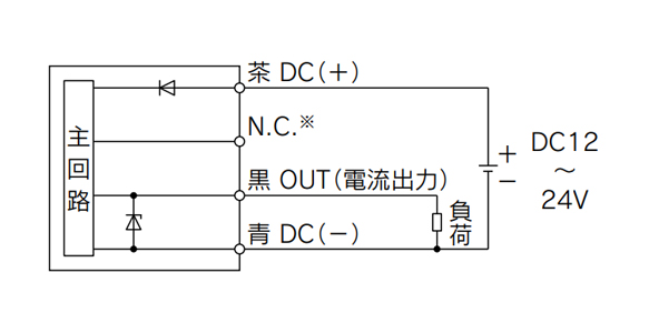 Exemple de circuit interne et de câblage du PSE57□-□-28