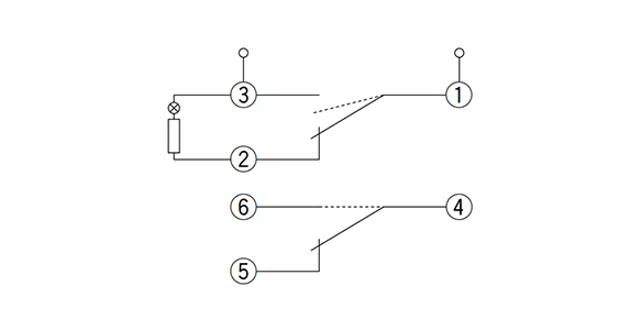 Configuration des contacts de l'interrupteur avec voyant lumineux