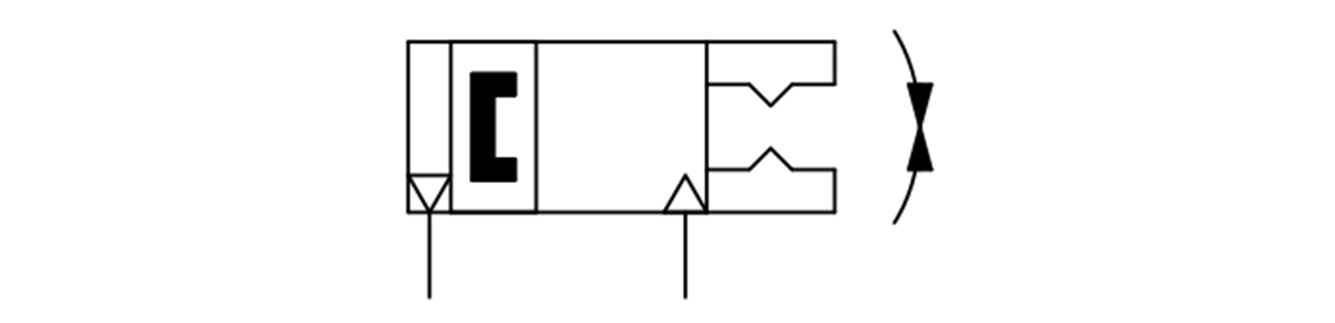 MHT2 Series JIS symbol (double acting, external gripping)