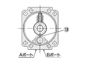 For 270° (top view from long shaft side); single vane structure drawing
