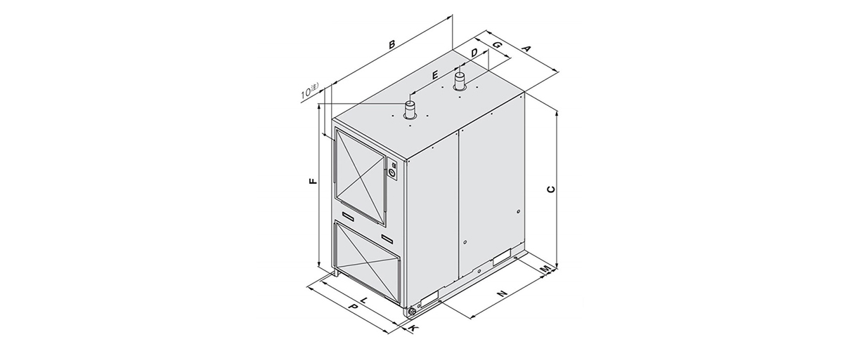 IDFA100F/IDFA125F dimensional drawing